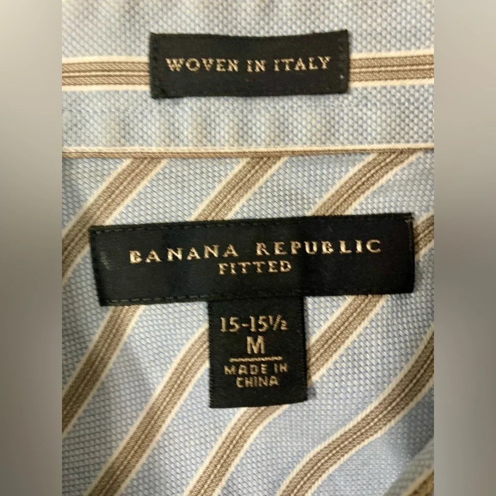 Banana Republic Men’s Medium Fitted Button Down Dress Shirt with‎ French Cuffs